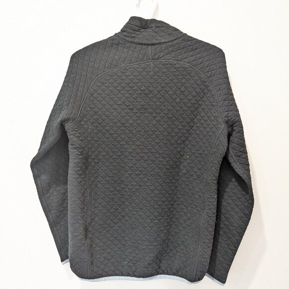 Woods Black Quilted Pullover Women's Cottagecore M 26 Inch L Elbow Patches! - Picture 2 of 8